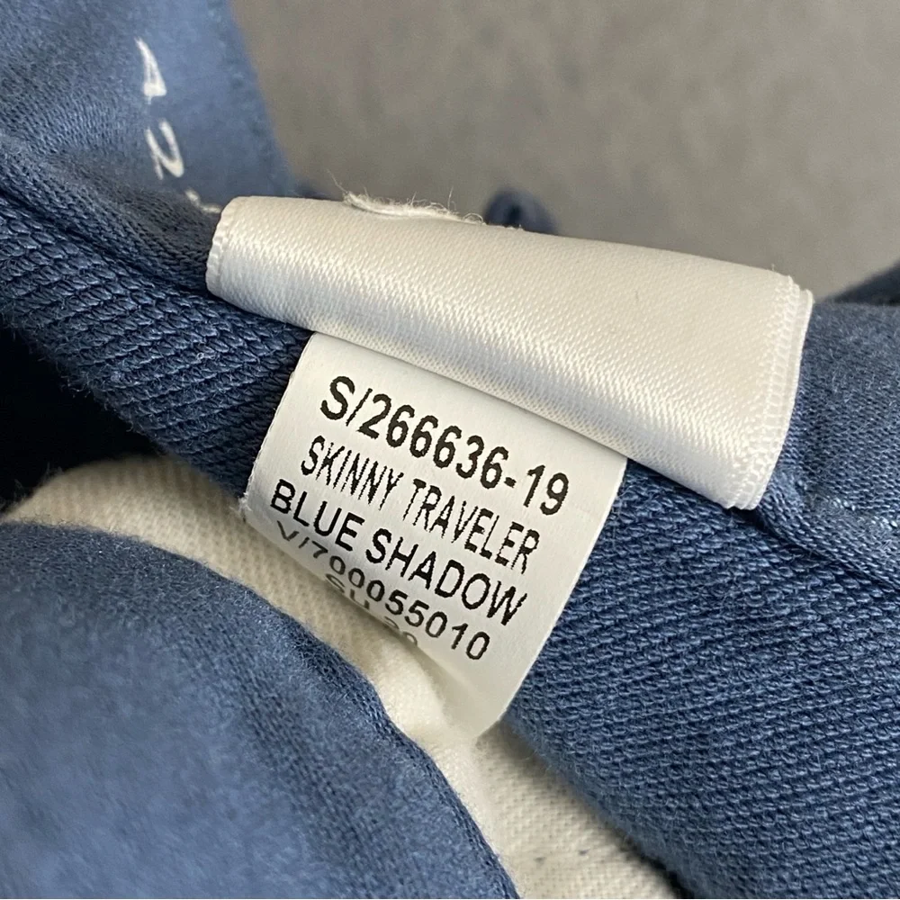 Banana Republic Traveler Jeans Mens 42x29 Blue Shadow Skinny Fit Stretch Comfort